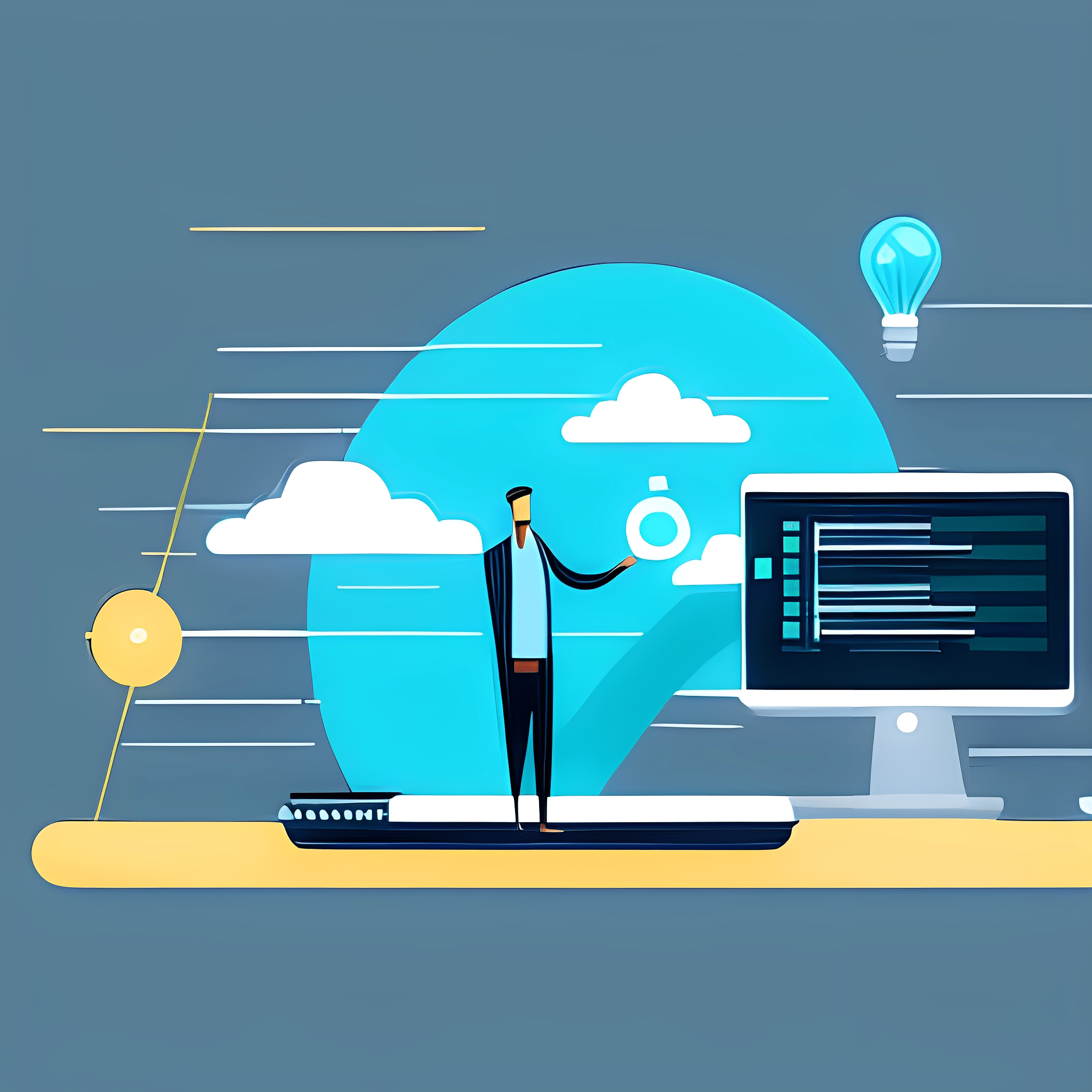 article cover comuter person lightbulb